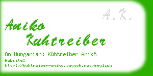 aniko kuhtreiber business card