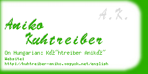 aniko kuhtreiber business card